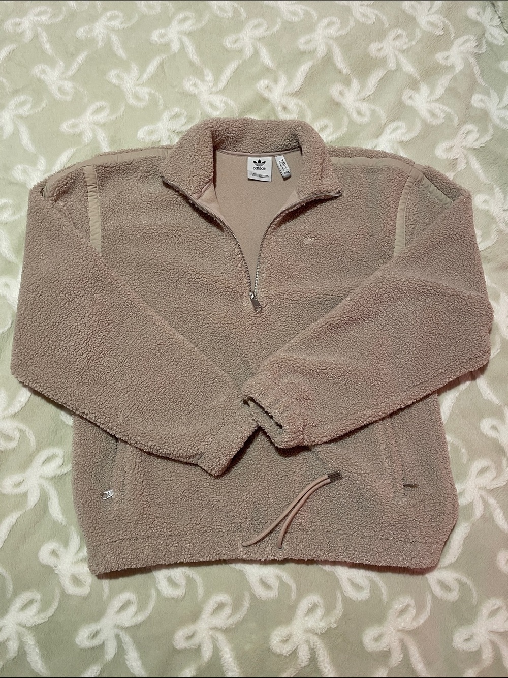 adidas Men’s Zip-Up Sherpa Fleece Jacket - Taupe